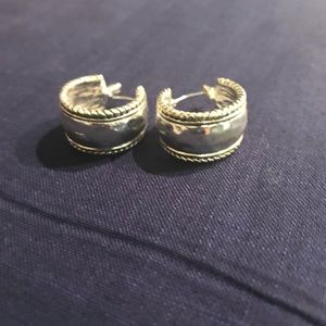 Hammered Silver Earrings